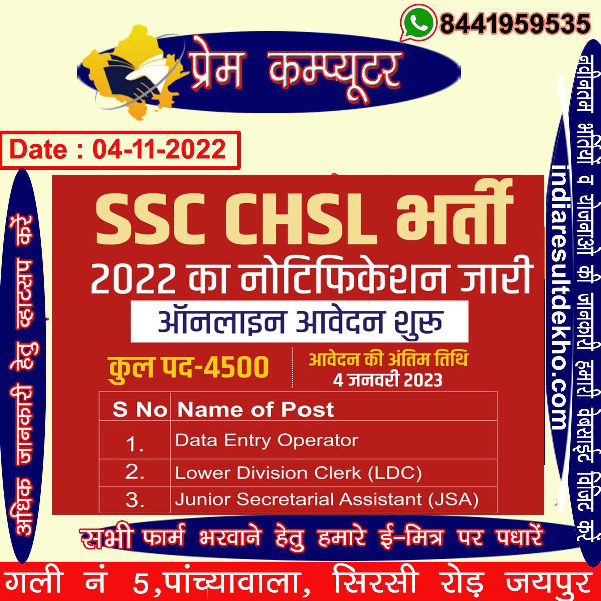 SSC RECRUITMENT 2022